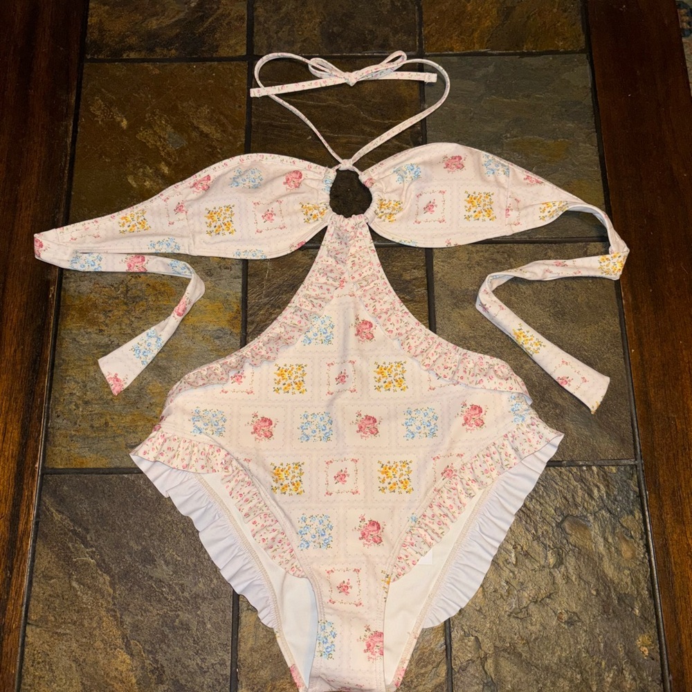 Floral Cutout One-Piece Swimsuit